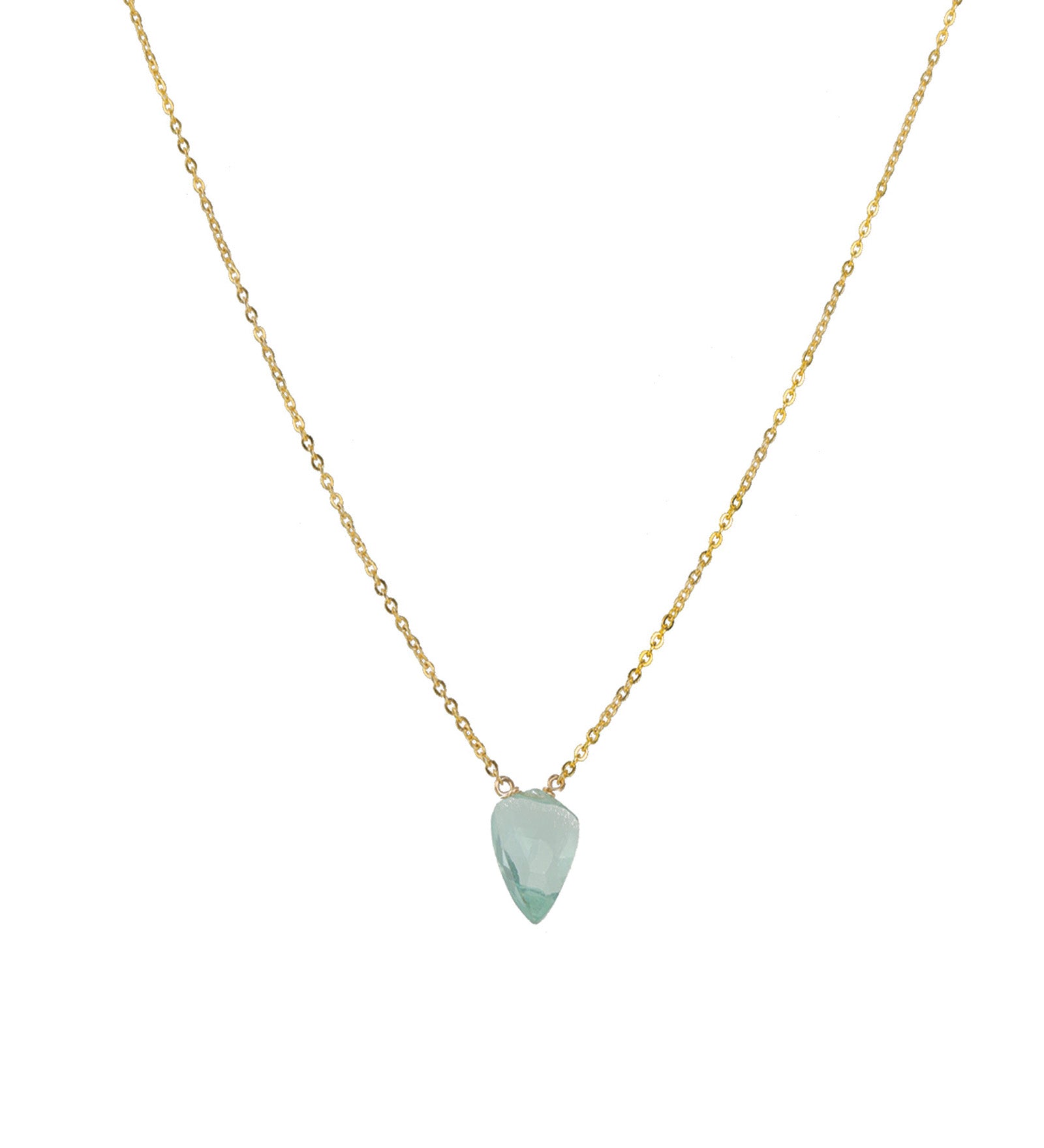 Stoned by Gem Jar-Triangle Stone Box Chain Necklace-Necklaces-14k Gold Filled, Aquamarine-Blue Ruby Jewellery-Vancouver Canada