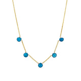 Five Stone Drop Necklace 14k Gold Filled, Apatite