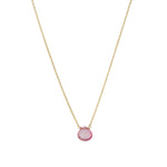 Stoned By Gem Jar-Heart Stone Cable Chain Necklace-Necklaces-14k Gold Filled, Pink Topaz-Blue Ruby Jewellery-Vancouver Canada