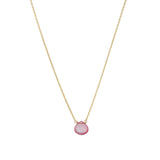 Stoned By Gem Jar-Heart Stone Cable Chain Necklace-Necklaces-14k Gold Filled, Pink Topaz-Blue Ruby Jewellery-Vancouver Canada