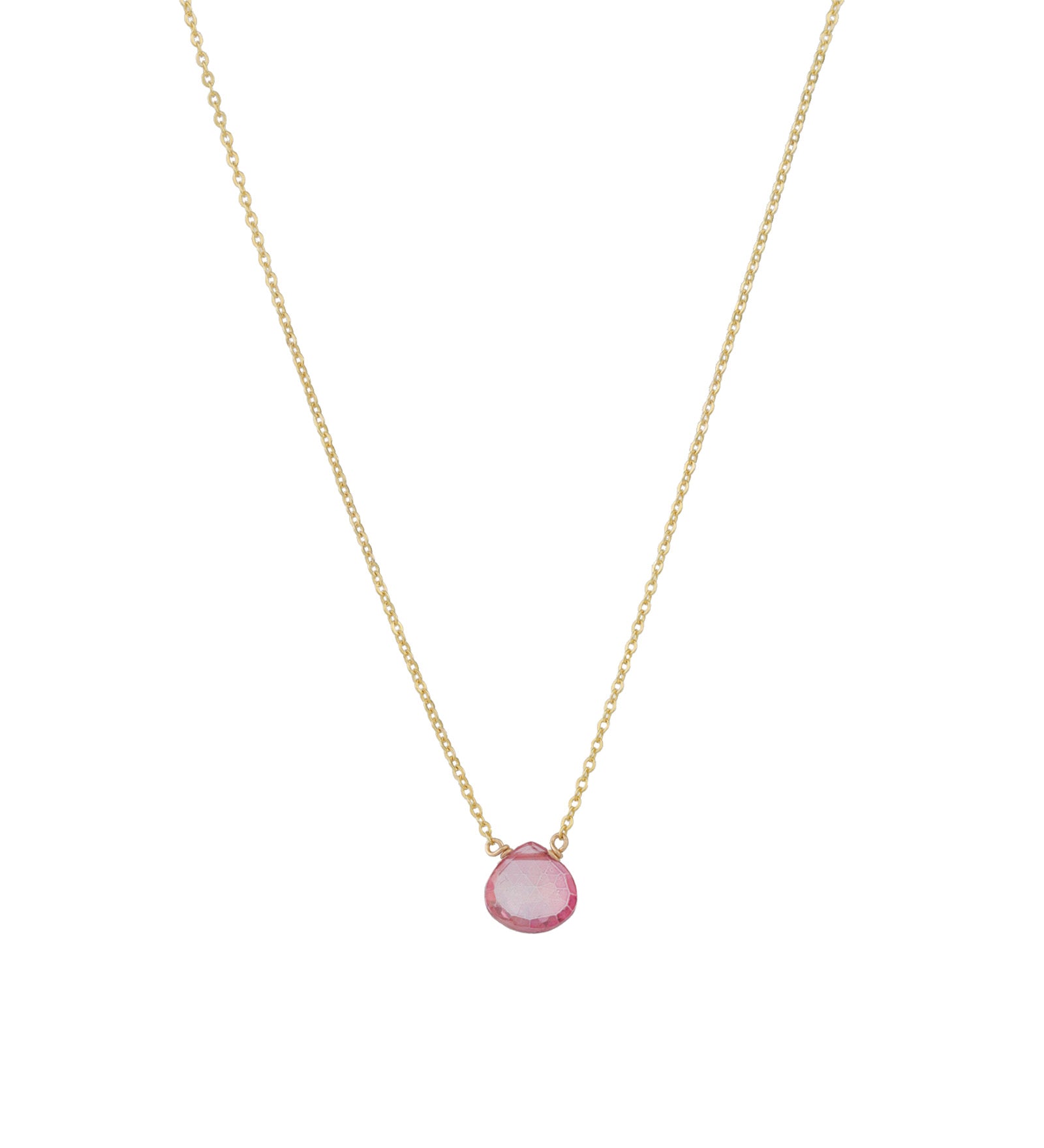 Stoned By Gem Jar-Heart Stone Cable Chain Necklace-Necklaces-14k Gold Filled, Pink Topaz-Blue Ruby Jewellery-Vancouver Canada