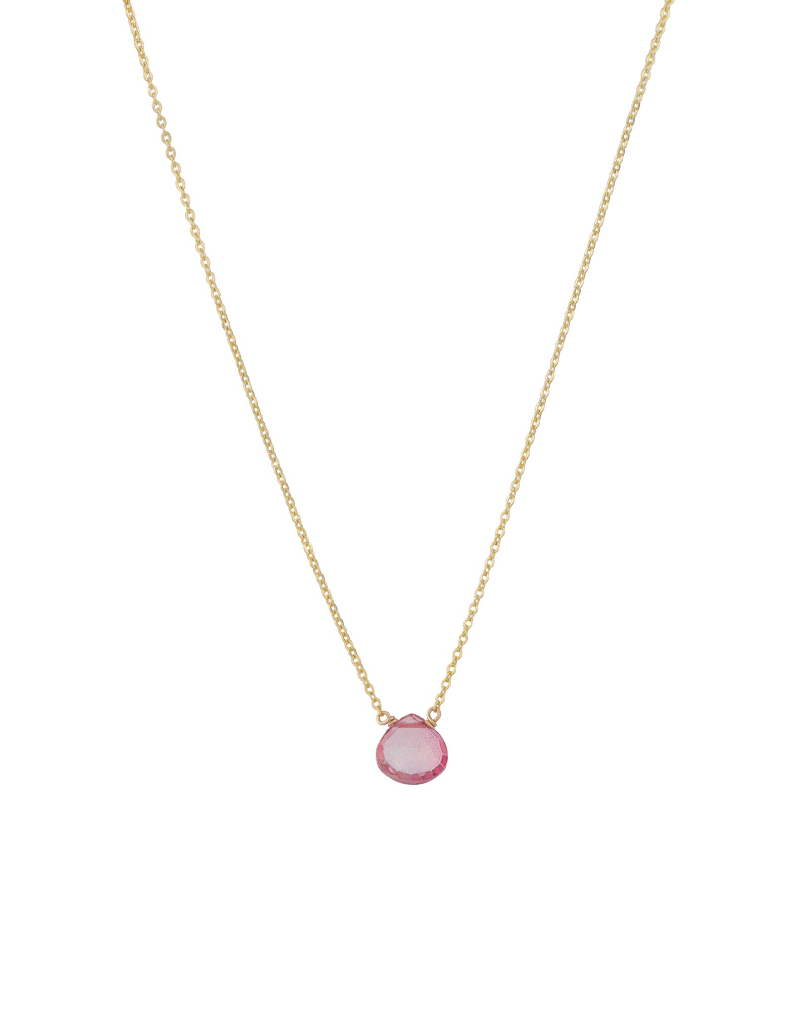 Stoned By Gem Jar-Heart Stone Cable Chain Necklace-Necklaces-14k Gold Filled, Pink Topaz-Blue Ruby Jewellery-Vancouver Canada