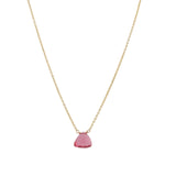 Trillion Stone Cable Chain Necklace 14k Gold Filled, Pink Quartz