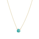 Stoned By Gem Jar-Heart Stone Curb Chain Necklace-Necklaces-14k Gold Filled, Turquoise-Blue Ruby Jewellery-Vancouver Canada