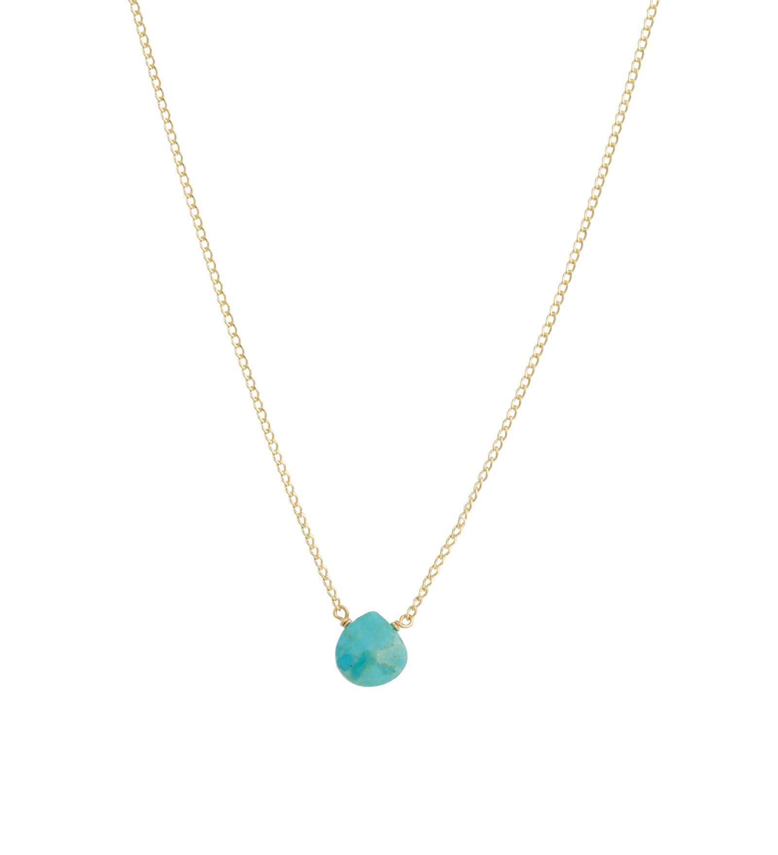 Stoned By Gem Jar-Heart Stone Curb Chain Necklace-Necklaces-14k Gold Filled, Turquoise-Blue Ruby Jewellery-Vancouver Canada