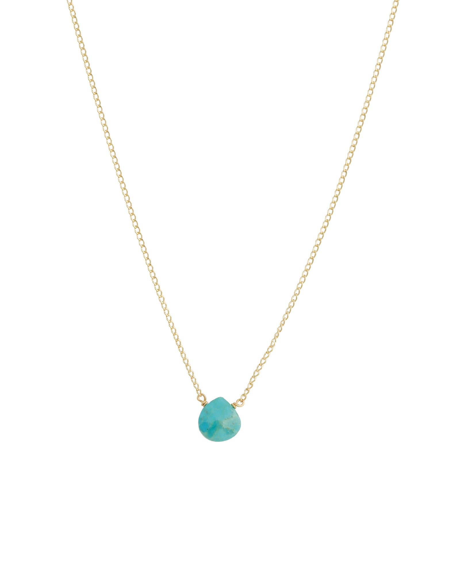 Stoned By Gem Jar-Heart Stone Curb Chain Necklace-Necklaces-14k Gold Filled, Turquoise-Blue Ruby Jewellery-Vancouver Canada