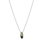 Marquise Stone Box Chain Necklace Sterling Silver, Prehnite