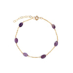 Stoned By Gem Jar-Six Oval Station Bracelet-Bracelets-14k Gold Filled, Amethyst-Blue Ruby Jewellery-Vancouver Canada