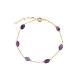 Stoned By Gem Jar-Six Oval Station Bracelet-Bracelets-14k Gold Filled, Amethyst-Blue Ruby Jewellery-Vancouver Canada