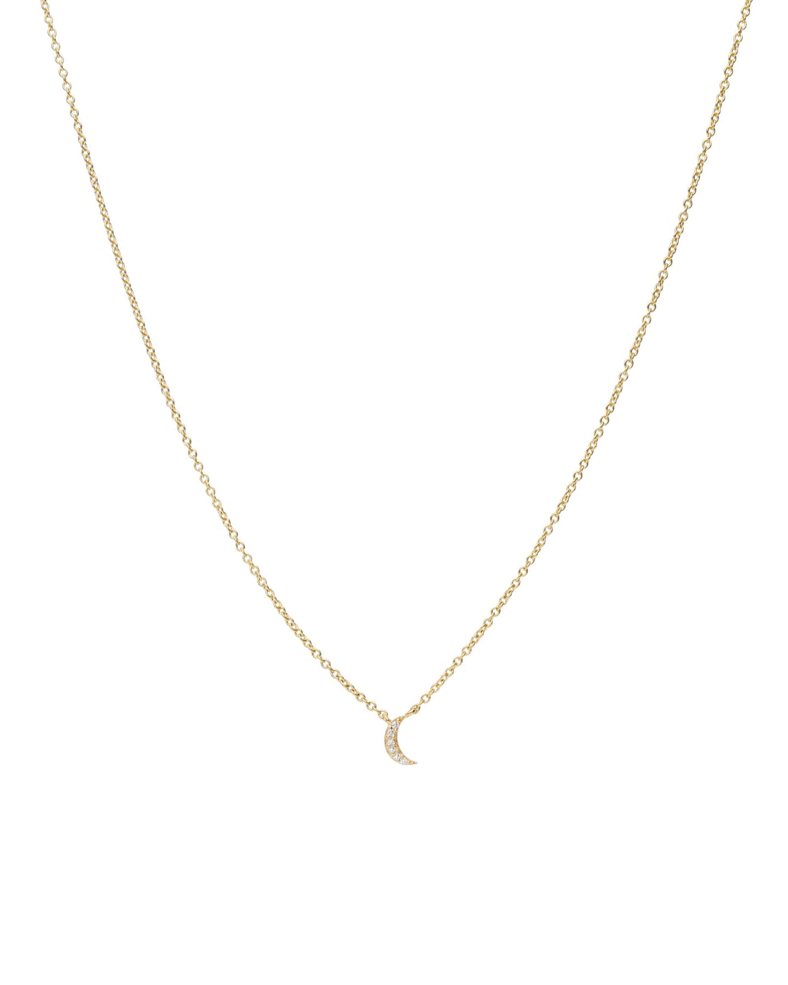 Goldhive-Pave Moon Diamond Necklace-Necklaces-14k Yellow Gold, Diamond-Blue Ruby Jewellery-Vancouver Canada