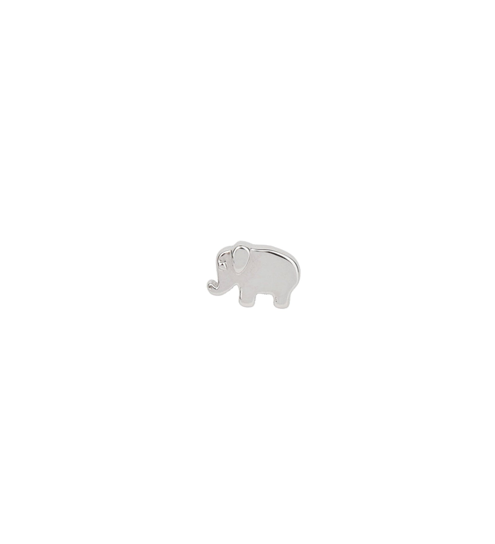 Tiny Elephant Stud 14k White Gold