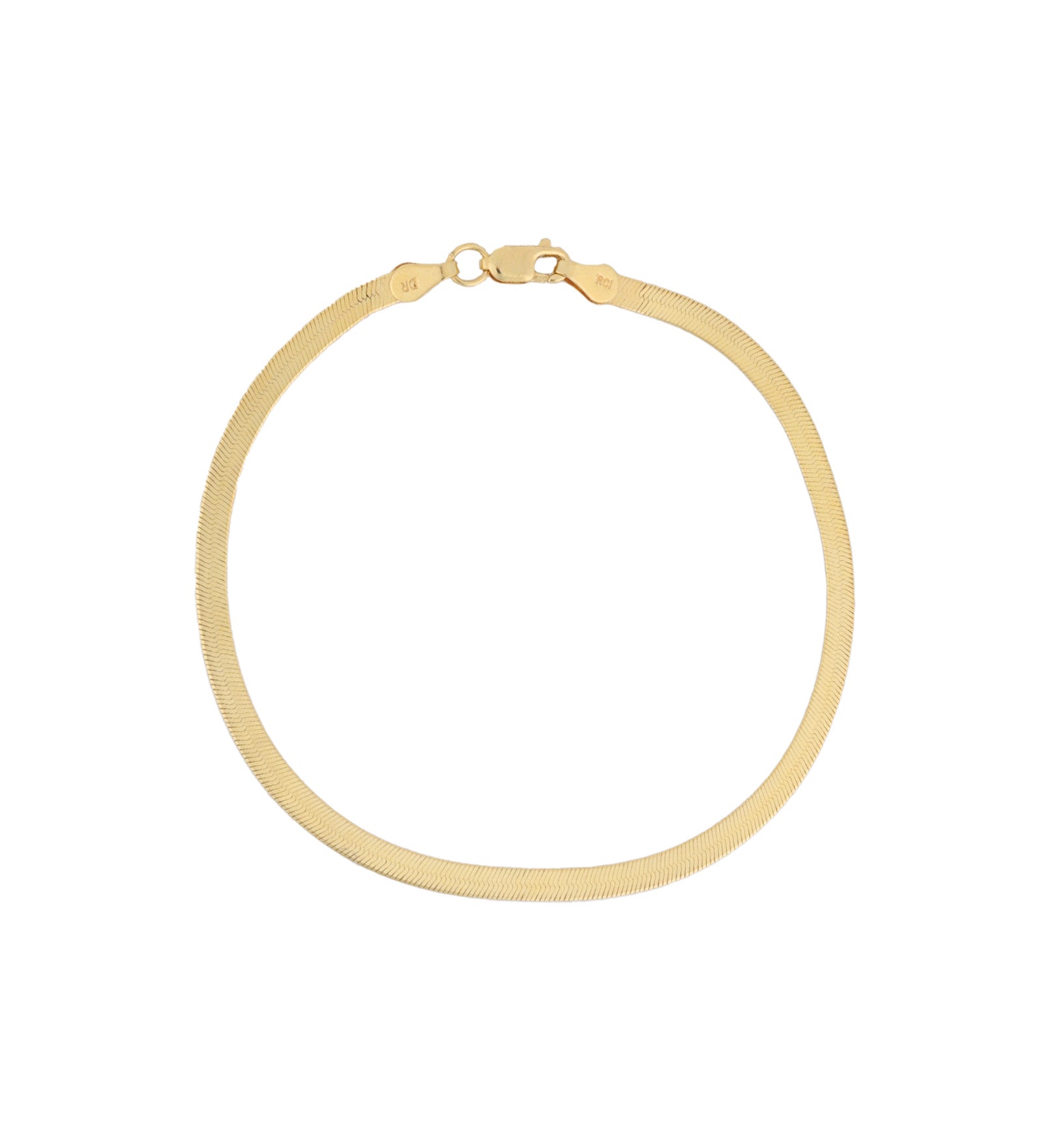 Herringbone Bracelet | 3mm 14k Yellow Gold