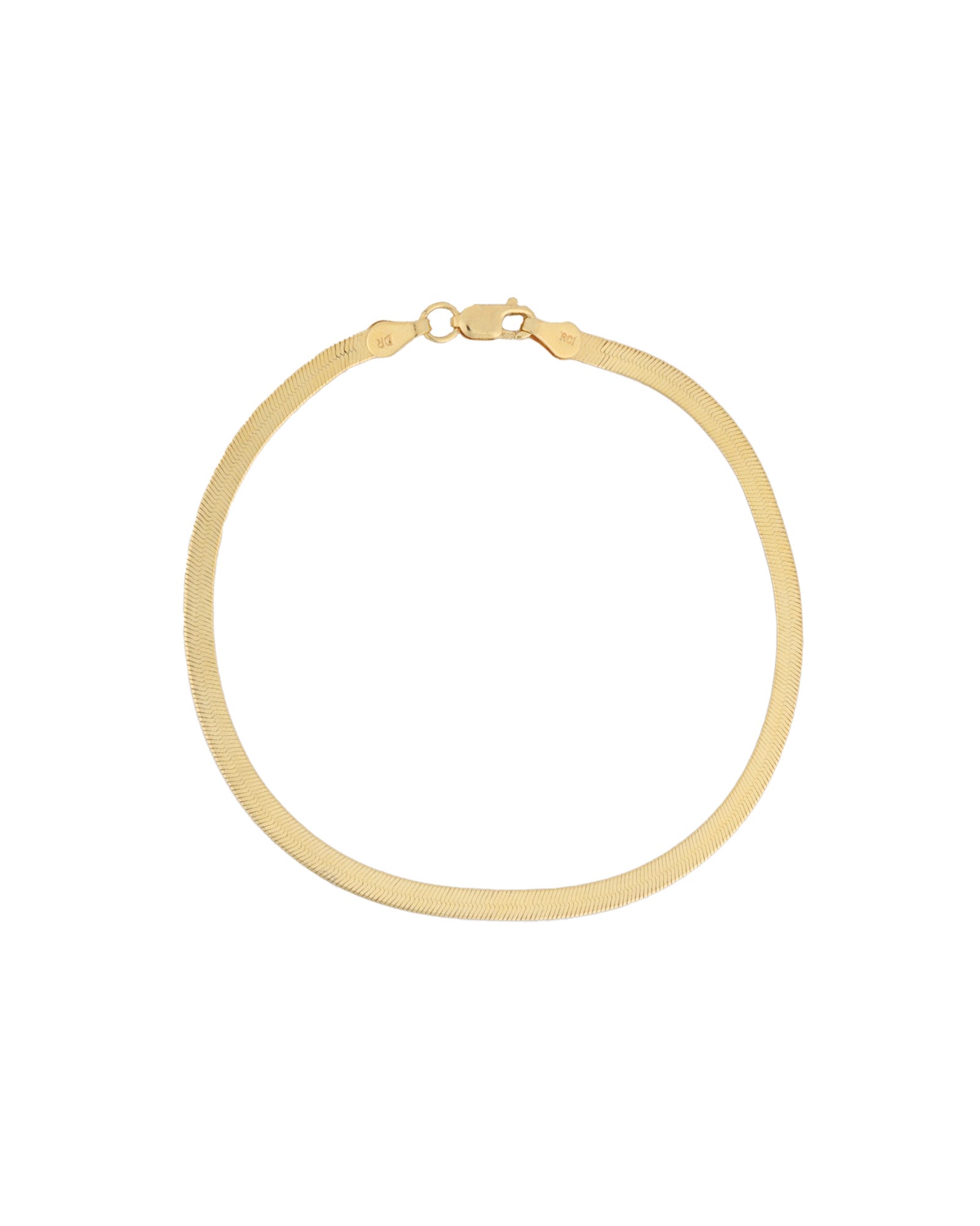 Herringbone Bracelet | 3mm 14k Yellow Gold