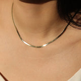 Herringbone Necklace | 3mm 14k Yellow Gold