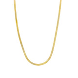 Herringbone Necklace | 3mm 14k Yellow Gold