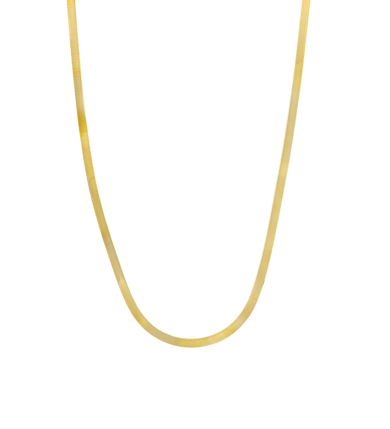 Herringbone Necklace | 3mm 14k Yellow Gold