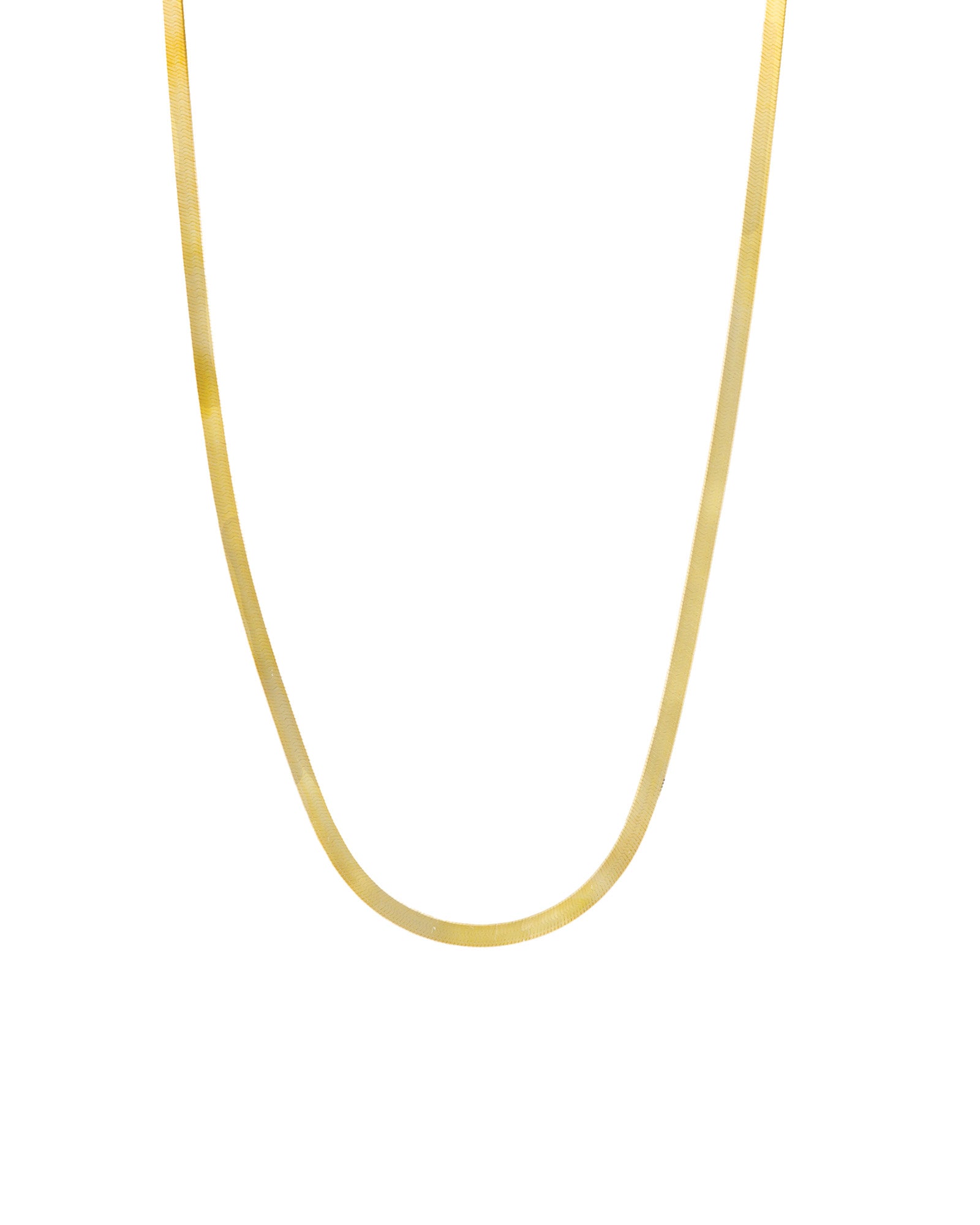 Herringbone Necklace | 3mm 14k Yellow Gold