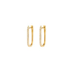 Paperclip Diamond Huggies 14k Yellow Gold, Diamond