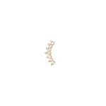 Curved Teardrop Diamond Stud 14k Yellow Gold, Diamond