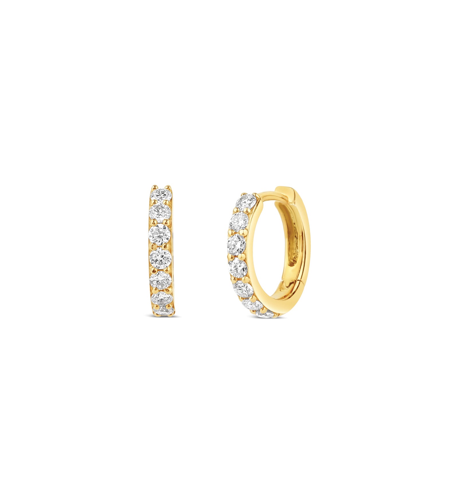 Diamond Huggies 14k Yellow Gold