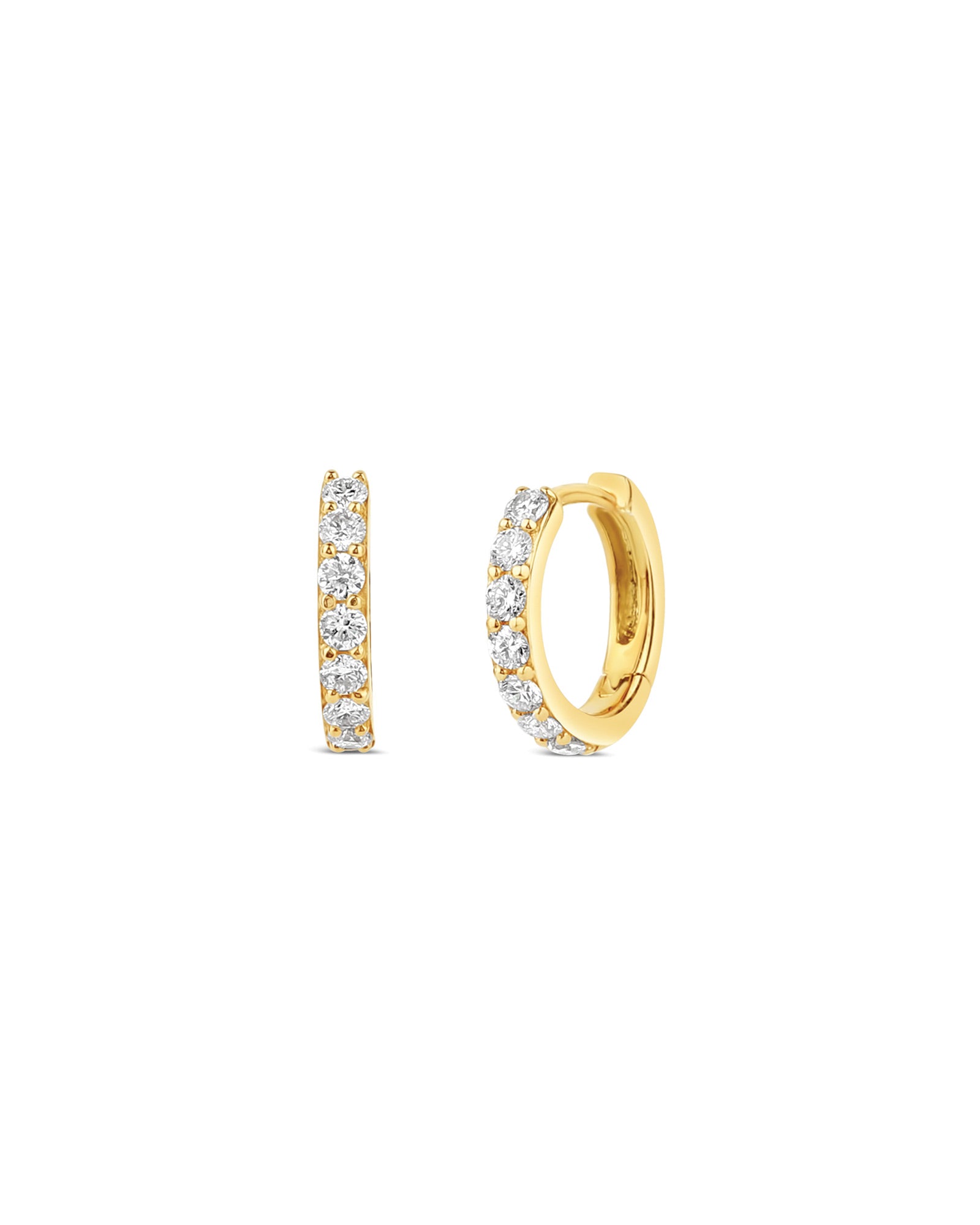 Diamond Huggies 14k Yellow Gold