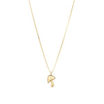 Goldhive-Diamond Mushroom Box Chain Necklace-Necklaces-14k Yellow Gold, Diamond-Blue Ruby Jewellery-Vancouver Canada