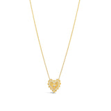 Starburst Heart Necklace 14k Yellow Gold, Diamond