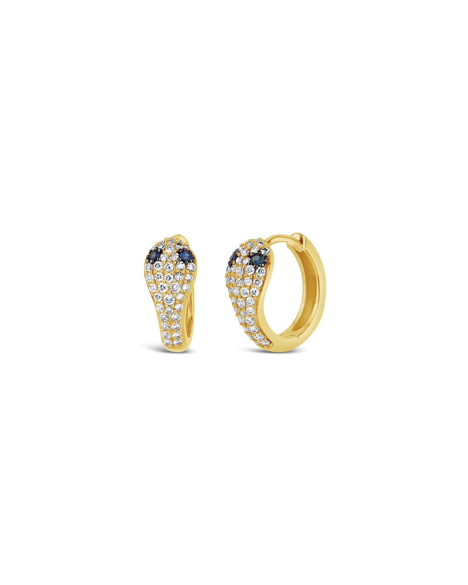 Snake Pave Huggies 14k Yellow Gold