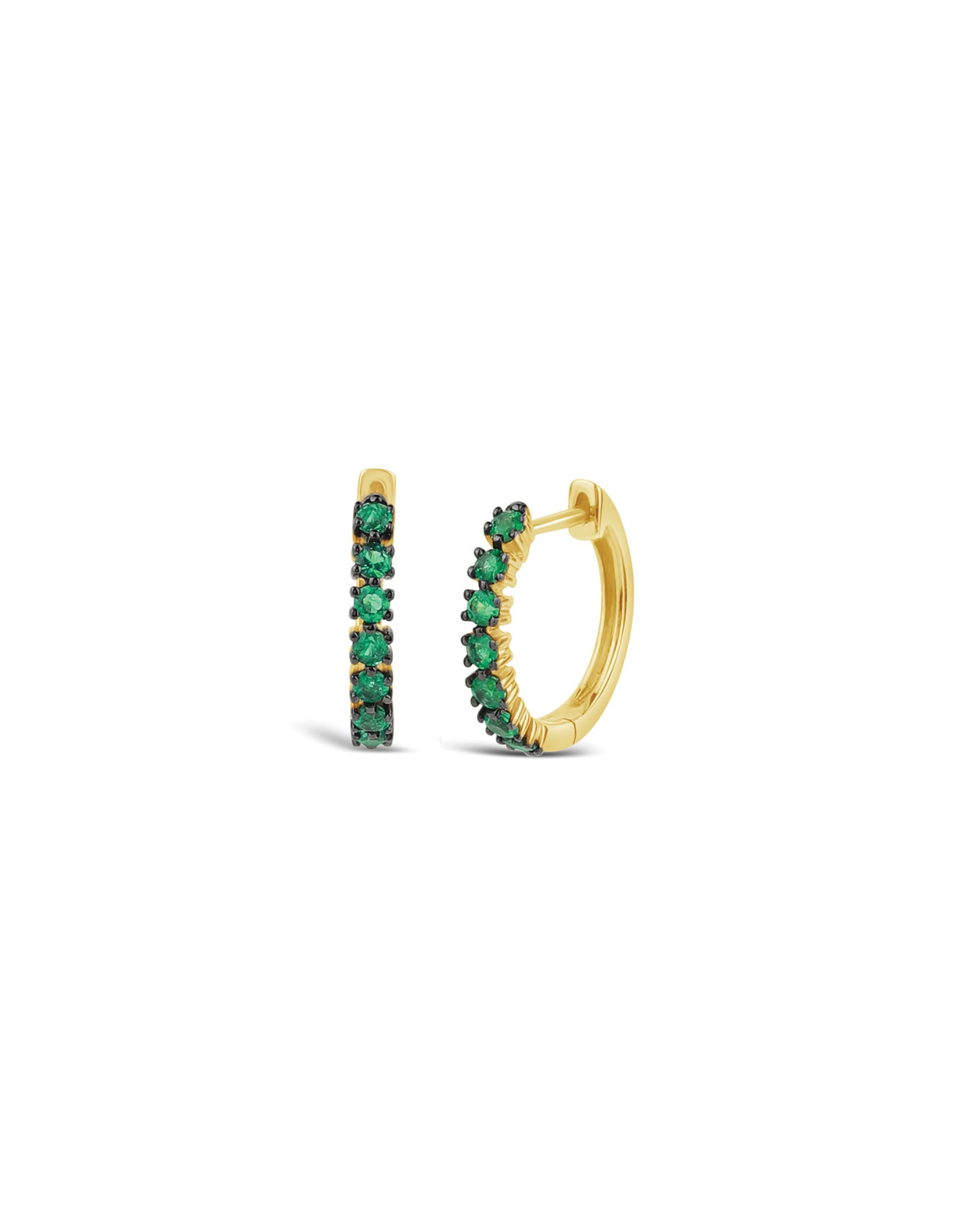 Stone Huggies 14k Yellow Gold / Emerald