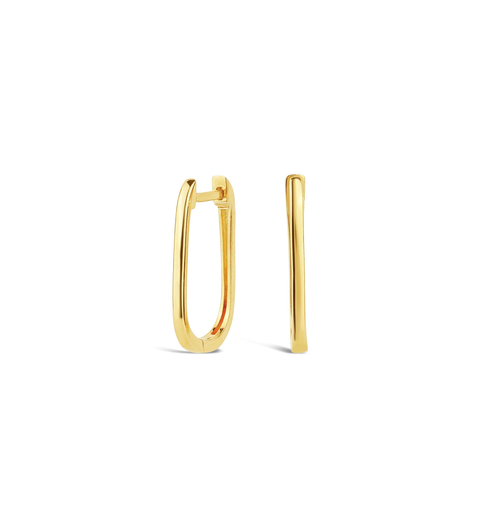 Oval Link Huggies 14k Yellow Gold