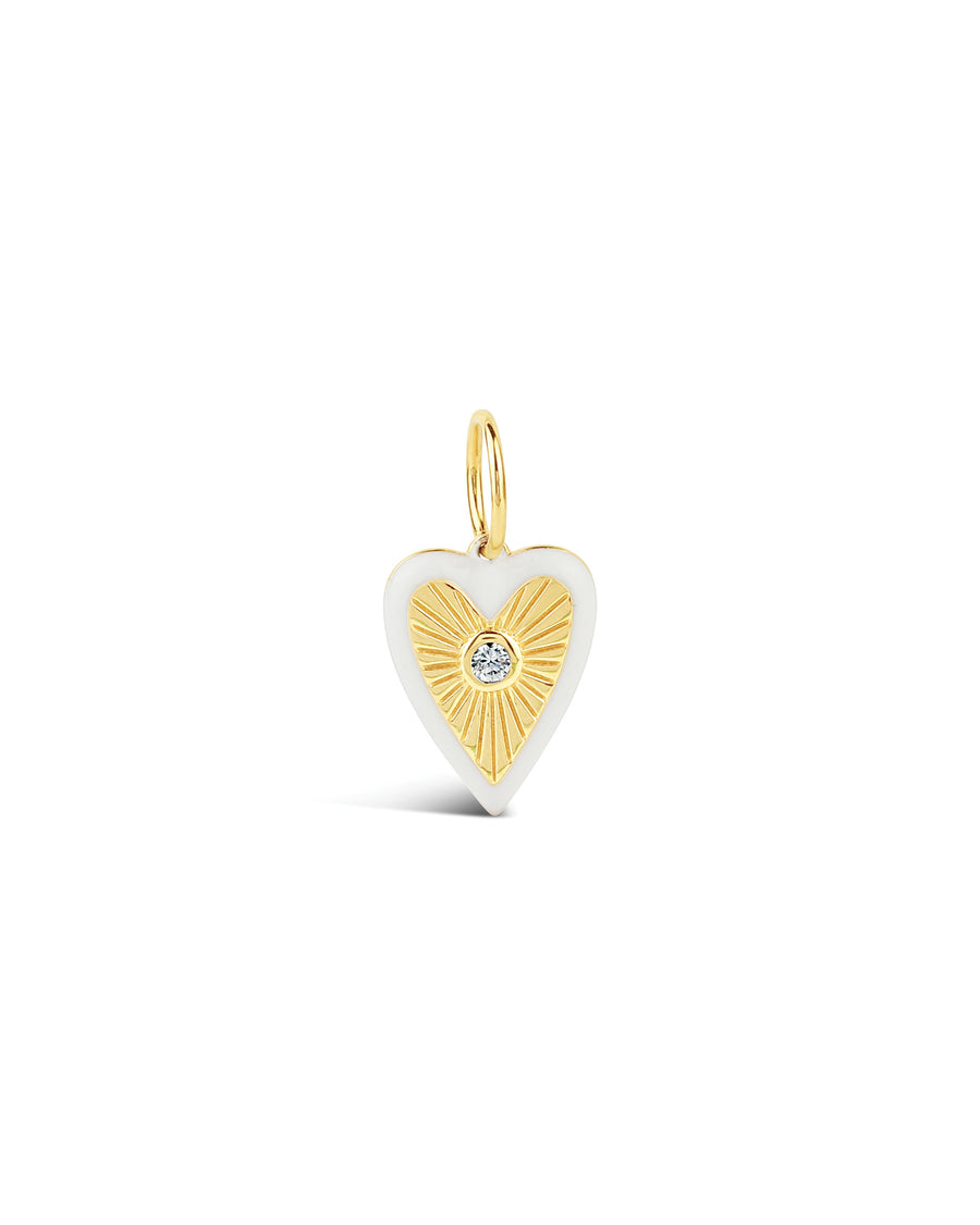 Goldhive-Enamel Heart Burst Charm-Necklaces-14k Yellow Gold, Diamond-Blue Ruby Jewellery-Vancouver Canada