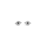 Pave Evil Eye Studs | 6mm White Diamond