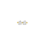 Double Diamond Stud 14k Yellow Gold, Diamond