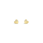 1 Diamond Heart Studs 14k Yellow Gold, Diamond