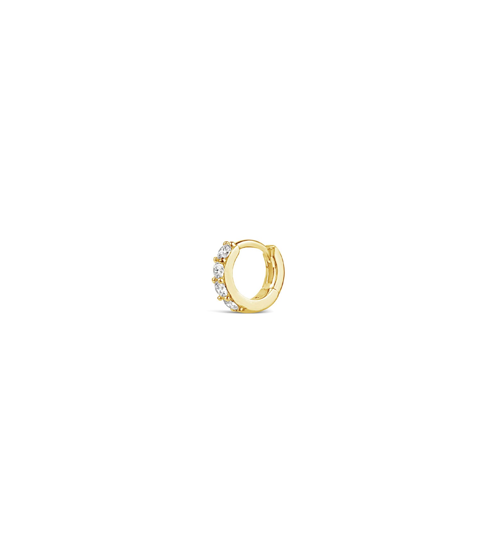 Four Diamond Huggie 14k Yellow Gold