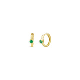 1 Emerald Huggie | 11mm 14k Yellow Gold, Emerald