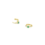 1 Emerald Huggie | 11mm 14k Yellow Gold, Emerald