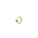 1 Emerald Huggie | 11mm 14k Yellow Gold, Emerald