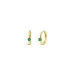 1 Emerald Huggie | 13mm 14k Yellow Gold, Emerald