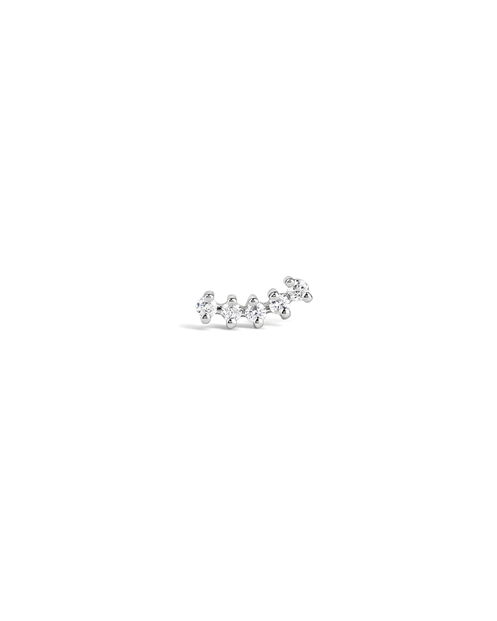 Five Marquise Curve Stud 14k White Gold, Diamond