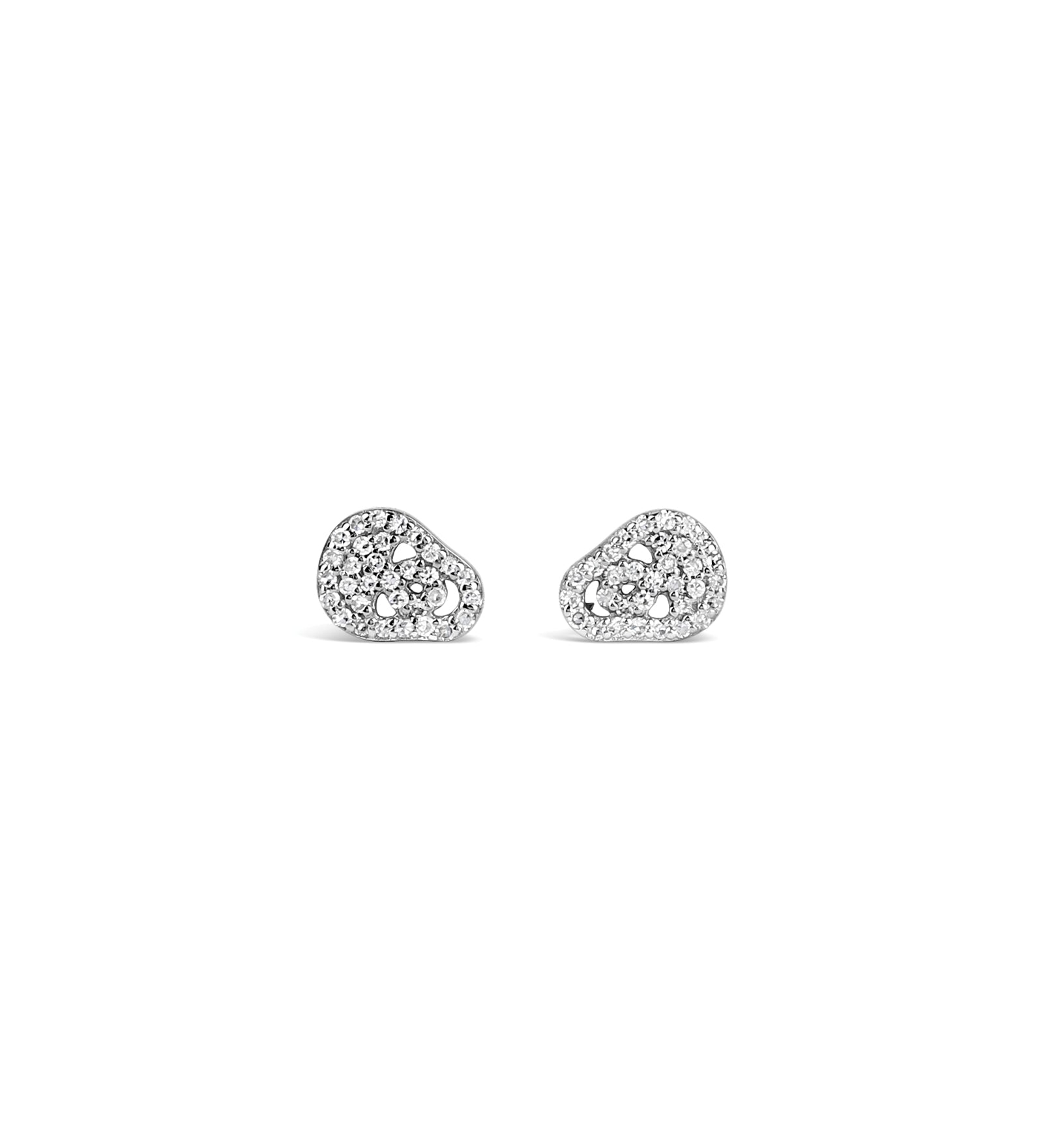 Pave Skull Studs 14k White Gold