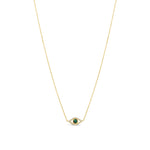 Evil Eye Necklace 14k Yellow Gold, Diamond