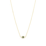 Evil Eye Necklace 14k Yellow Gold, Diamond