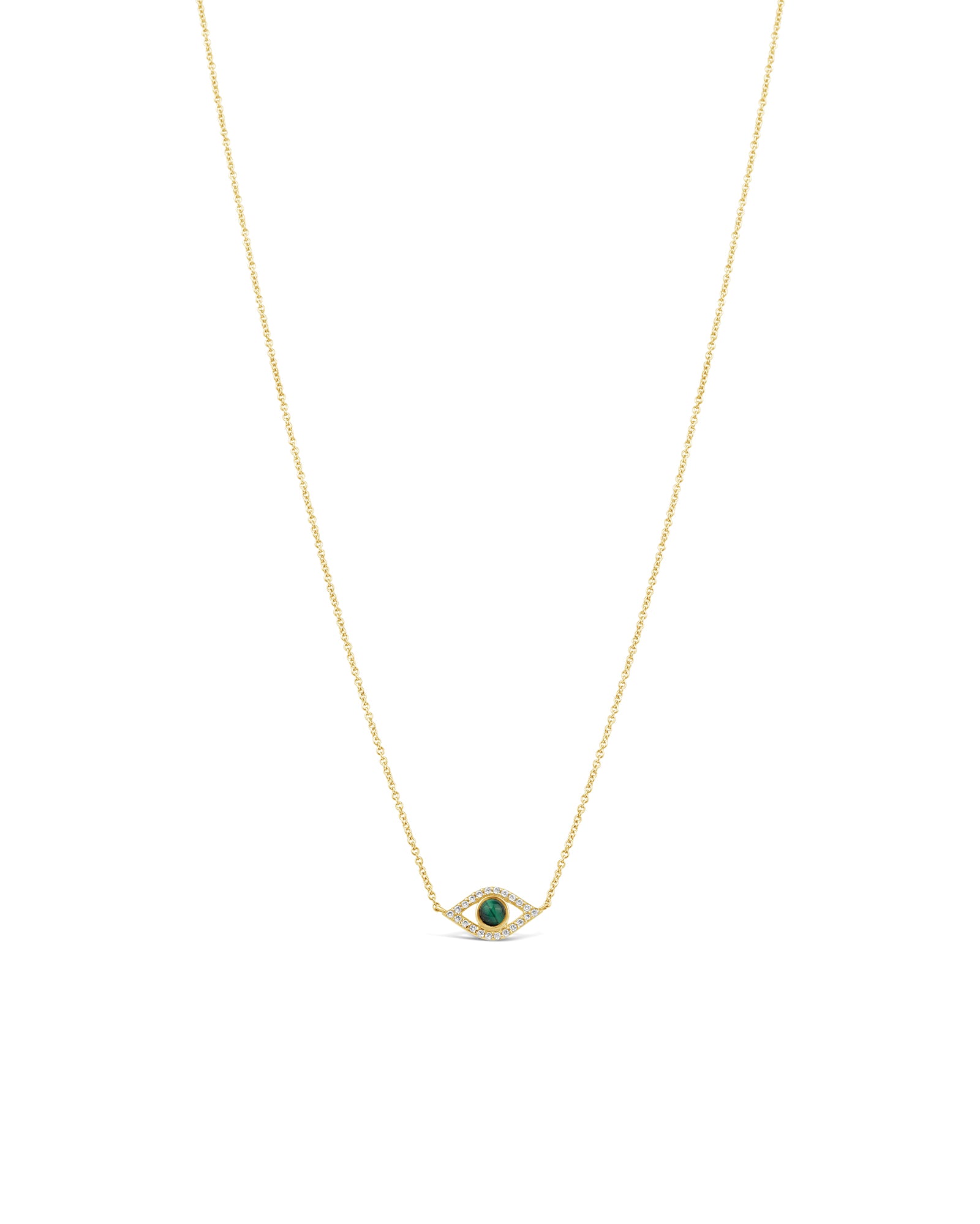 Evil Eye Necklace 14k Yellow Gold, Diamond