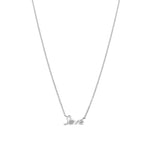 Love Script Diamond Necklace 14k White Gold