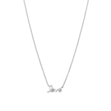 Love Script Diamond Necklace 14k White Gold