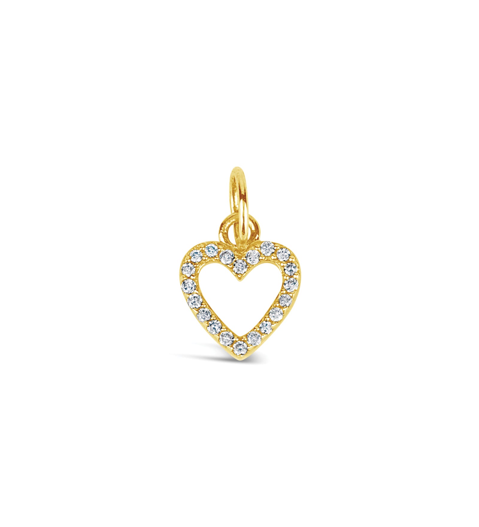 Goldhive-Pavé Open Heart Charm-Necklaces-14k Yellow Gold, Diamond-Blue Ruby Jewellery-Vancouver Canada