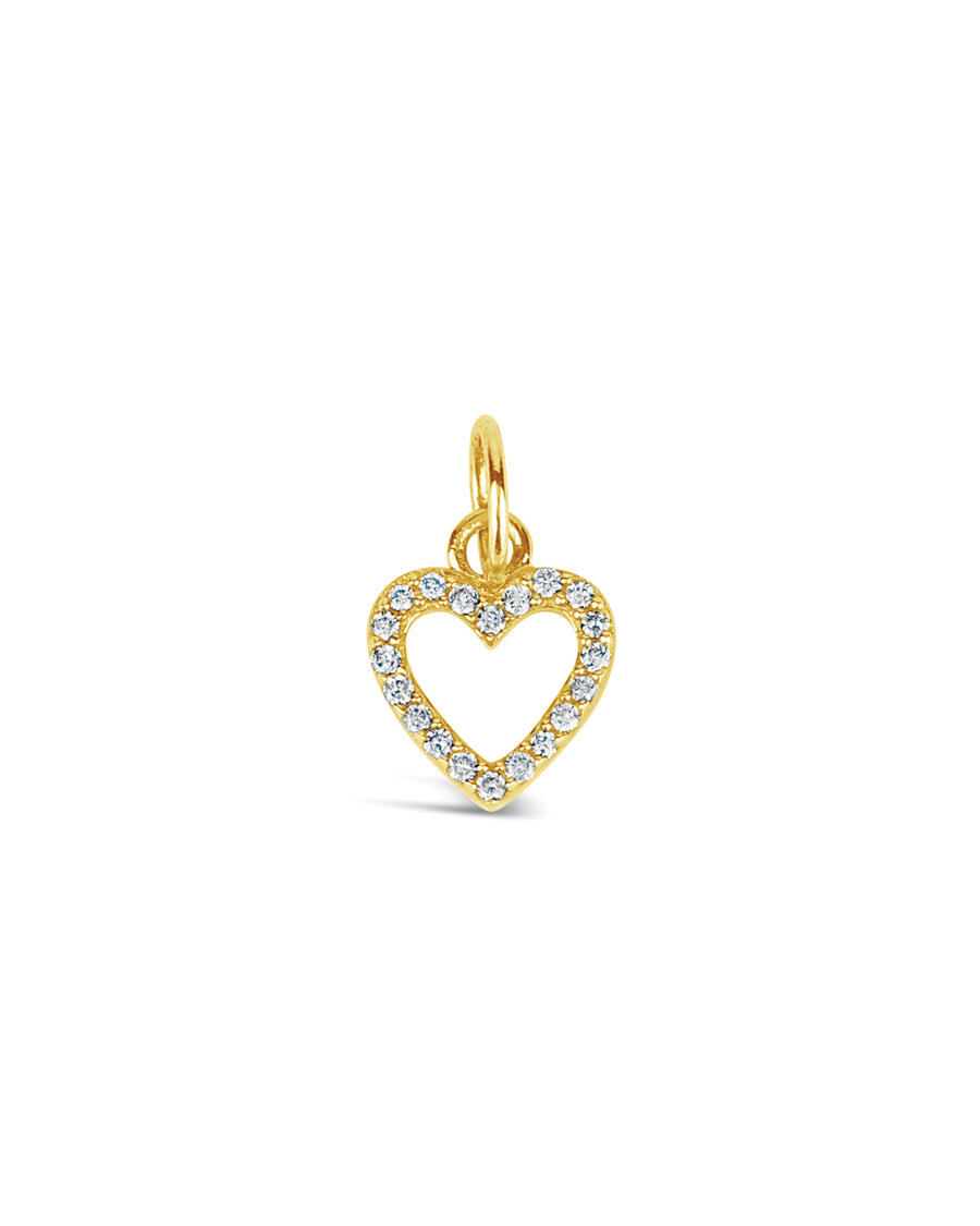 Goldhive-Pavé Open Heart Charm-Necklaces-14k Yellow Gold, Diamond-Blue Ruby Jewellery-Vancouver Canada