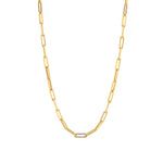 Large Paperclip Chain Necklace 14k Yellow Gold / 18"