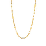 Large Paperclip Chain Necklace 14k Yellow Gold / 18"